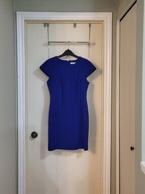 Calvin Klein Womens Caps Sleeves  Sheath Dress - Size 12